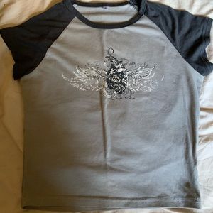 Y2K Grunge Graphic Baby Tee/Crop Top